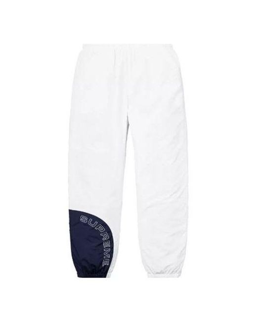 Supreme White Corner Arc Track Pants for men