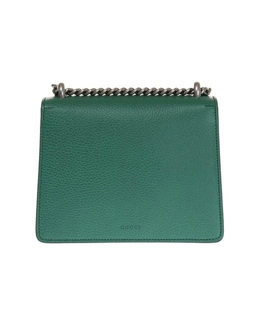 Gucci Green (Wmns) Dionysus Tiger Head Leather Chain Shoulder Messenger Bag Mini Classic