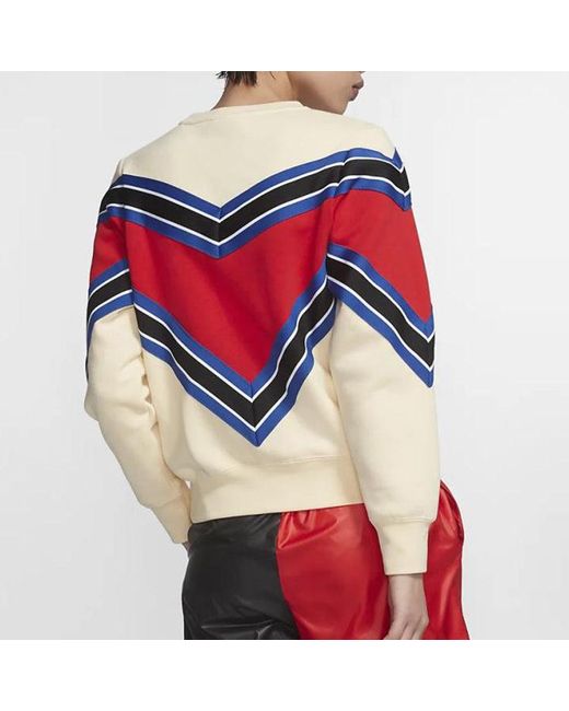 Nike Blue (Wmns) Splicing Fleece Lined Knit Round Neck Pullover