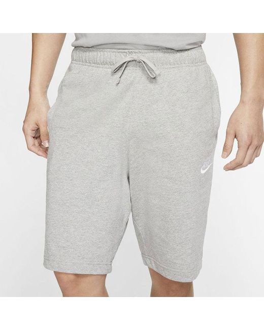Nike Gray Sportswear Club Solid Color Cotton Casual Shorts Light for men