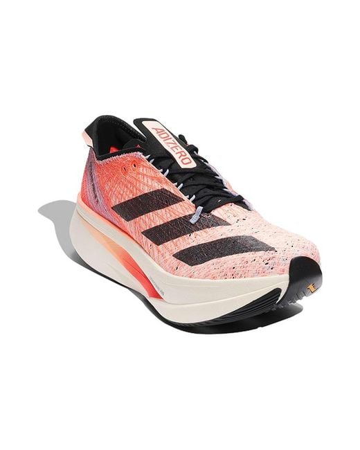 Adidas Pink Adizero Prime X Strung Running Shoes 'Solar' for men