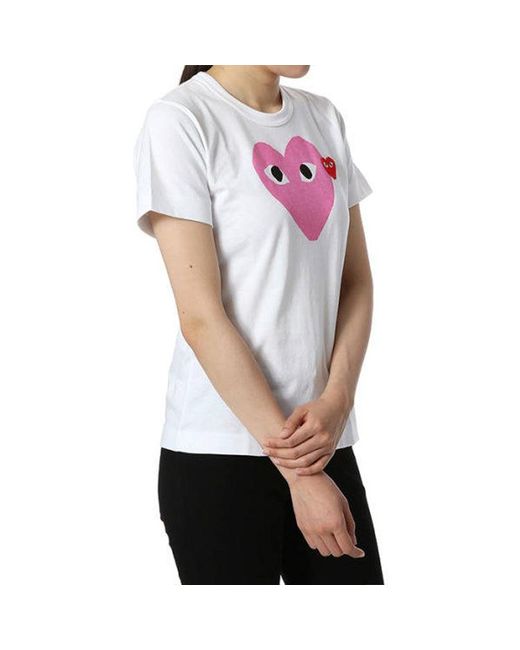 COMME DES GARÇONS PLAY Pink (Wmns) Colored Heart Tee