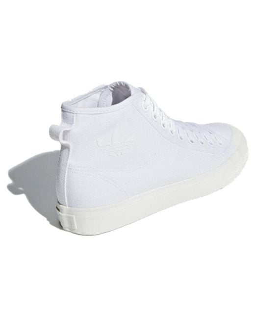 Adidas White Nizza Hi 'Cloud' for men