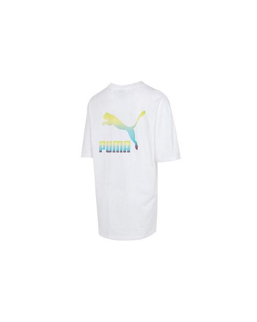 PUMA White Classic Logo Tee for men
