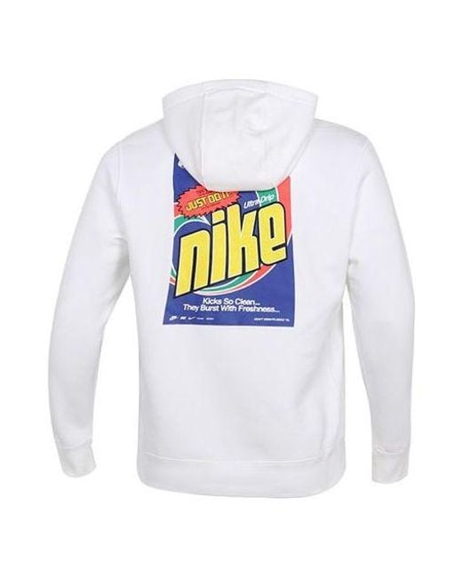 Nike White Sportswear Keep It Clean Casual Sports Pullover Fleece Lined for men