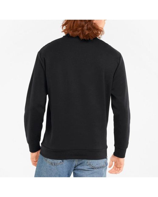 PUMA Black Full Sleeve Solid Sweater for men