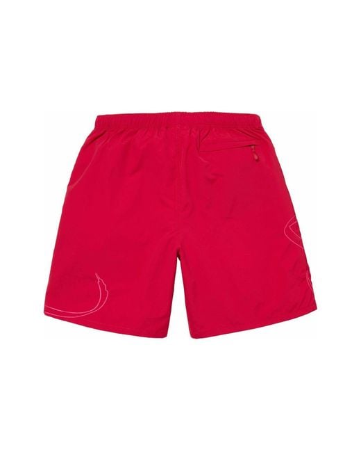 S supreme Logo Appliqué Water Short Red Supreme Tag Water Shorts  