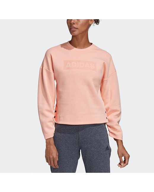 Adidas Pink (Wmns) Crew Dk Emby Sweatshirt