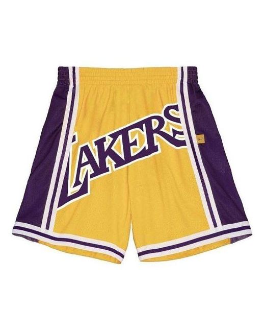 Mitchell & Ness Yellow X Nba Big Face 2.0 Shorts 'Los Angeles Lakers' for men