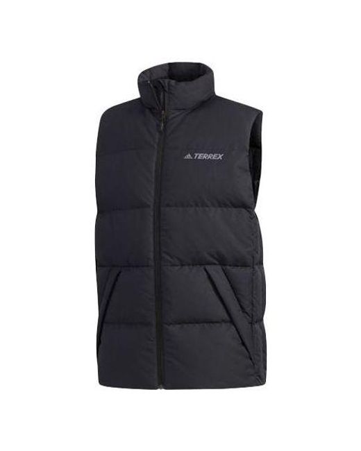 Adidas Blue Xplr Dwn Vest Alphabet Casual Down Vest for men