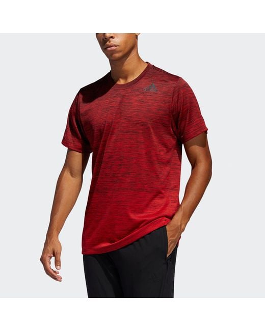 Adidas Red Gradient Tee Casual Sports Breathable Round Neck Short Sleeve for men