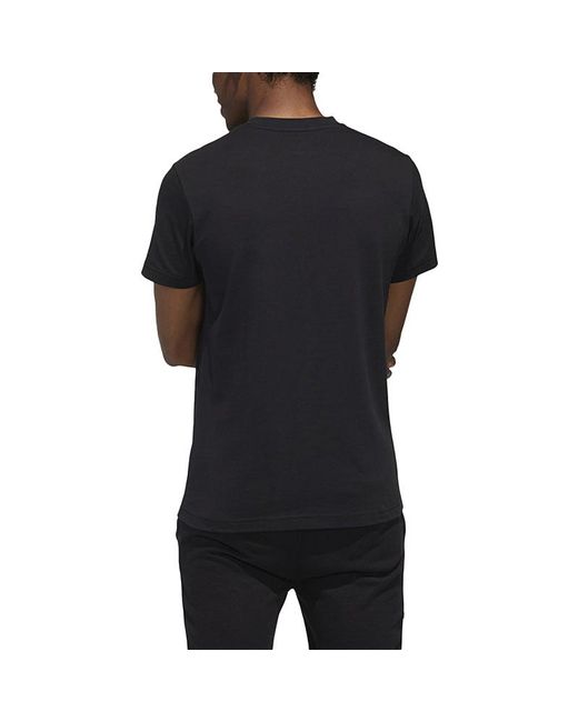 Adidas Black Neo Fav Jul Tee2 Printing Sports Round Neck Short Sleeve for men