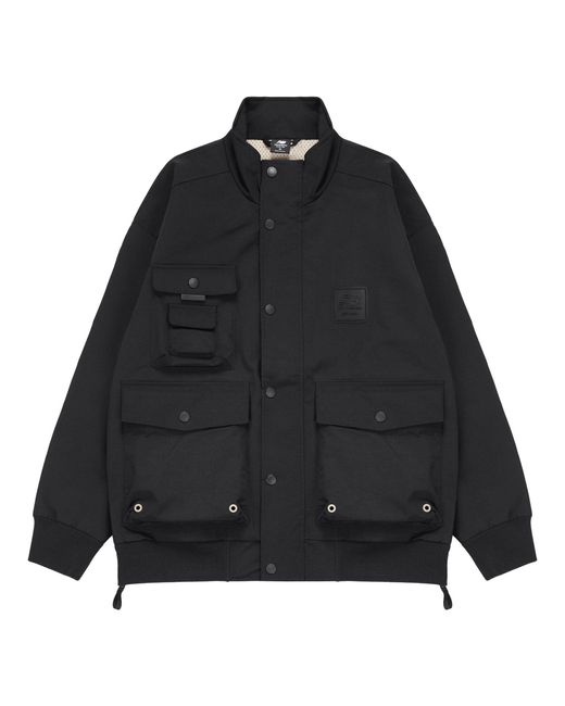 New Balance Black Multiple Pockets Cargo Windproof Sports Logo Jacket