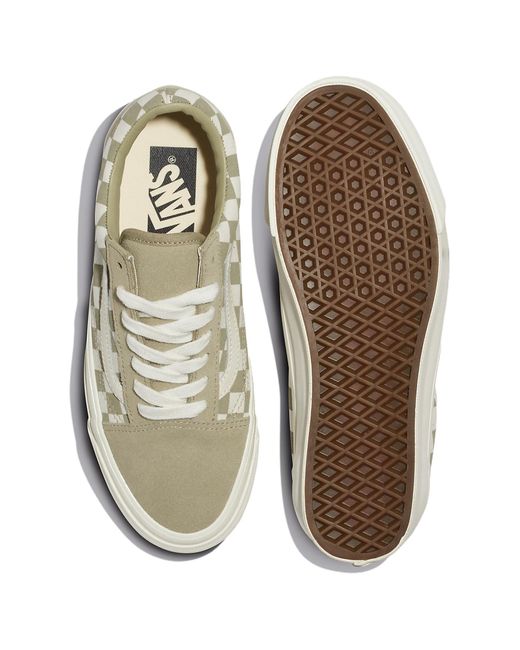 Vans White Mte Old Skool Checkerboard 'Sage' for men