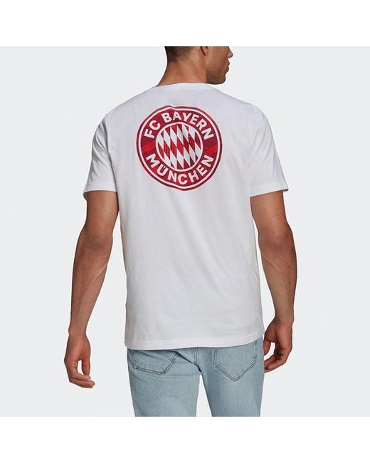 Adidas White Fcb Str Tee Alphabet Printing Soccer/Football Sports Short Sleeve for men