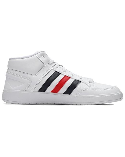 Adidas White All Court Mid Shoes for men
