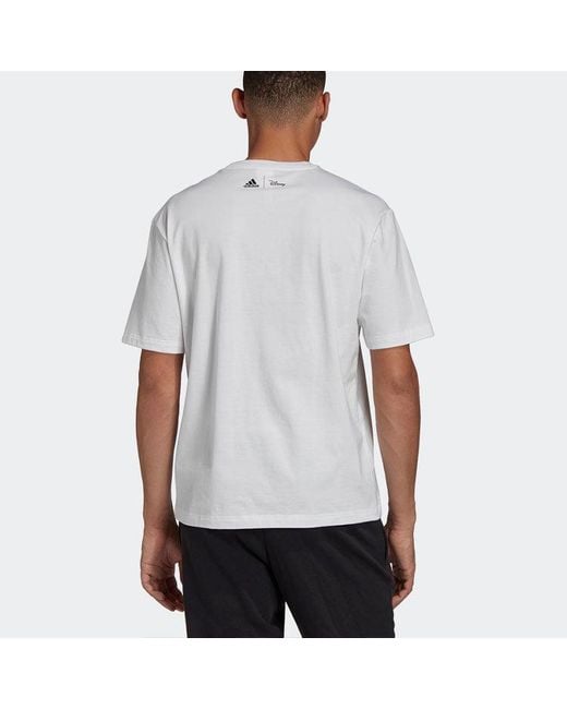 Adidas White X Disney Alphabet Pattern Printing Sport Round Neckshort Sleeve for men
