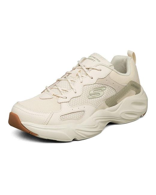 Skechers White D'Lites Low-Running Shoes for men