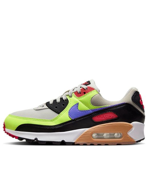 Nike White (Wmns) Air Max 90 'Volt Light Bone Ultramarine'