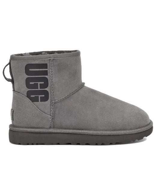 Ugg Gray Classic Mini Rubber Logo