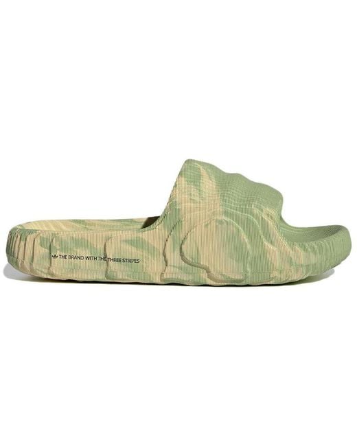 Adidas Green Adilette 22 Slides 'Magic Lime Desert Sand'