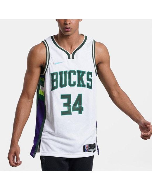 Nike Gray Dri-fit Nba Basketball Sports Milwaukee Bucks Giannis No.34 Vest for men