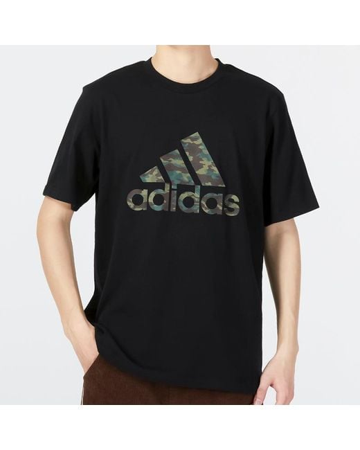 Adidas Black Camo Short Sleeve T-Shirt for men