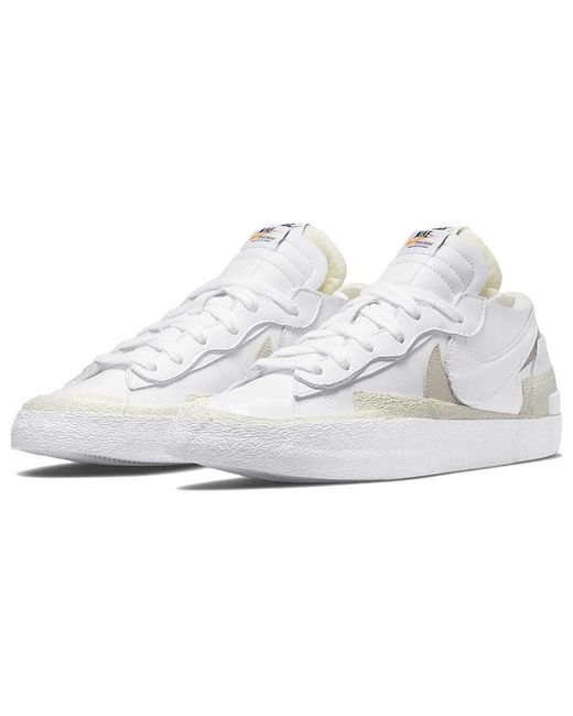 Nike X Sacai Blazer Low Patent' in White for Men | Lyst