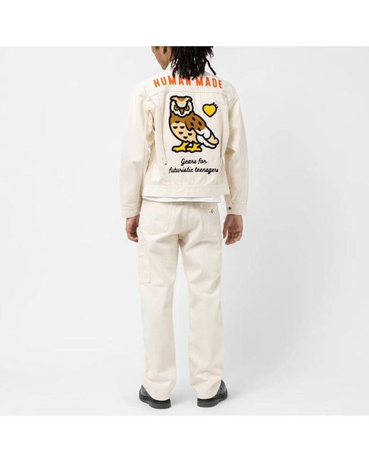 Human Made White Natural Denim Work Jacket for men