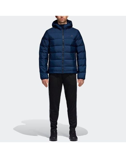 Adidas Blue Protection Against Cold Stay Warm Hooded Down Jacket for men