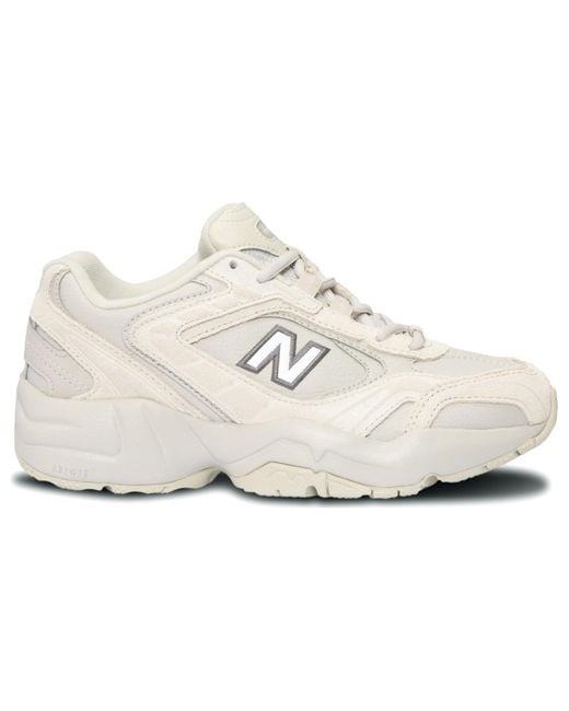 New Balance White 452 Series Low Tops Lightweight Retro B Wide Beige