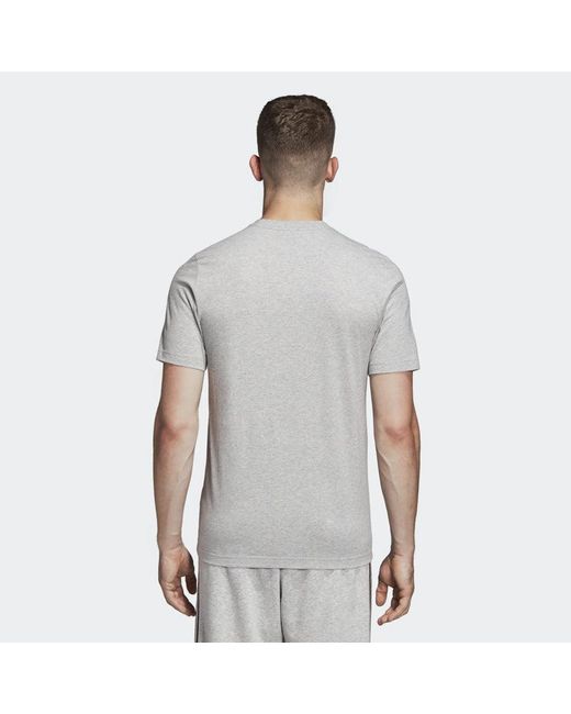 Adidas Gray Lin Tee Sports Stylish Alphabet Medium Hemp T-Shirt for men