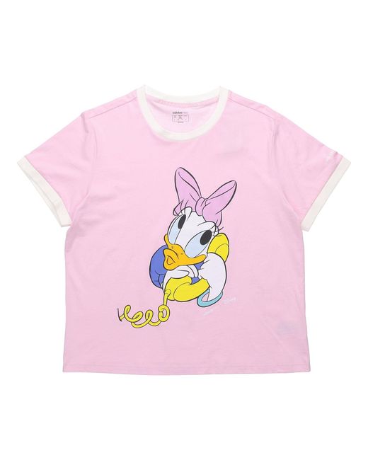 Adidas Pink (Wmns) Neo Dsny Cp Tee Disney Donald Duck Sports Short Sleeve