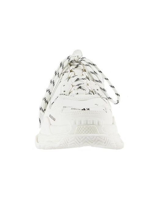 Balenciaga White Triple S Sneaker 'Allover Logo for men