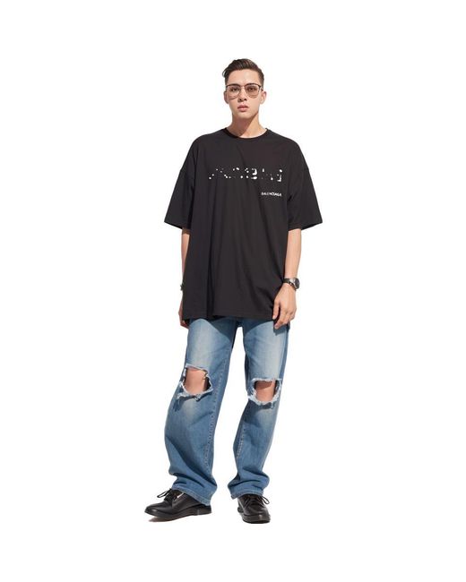Balenciaga Black Hand Drawn T-Shirt Large Fit for men