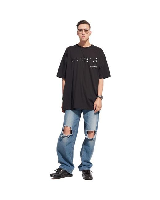Balenciaga Black Hand Drawn T-Shirt Large Fit for men