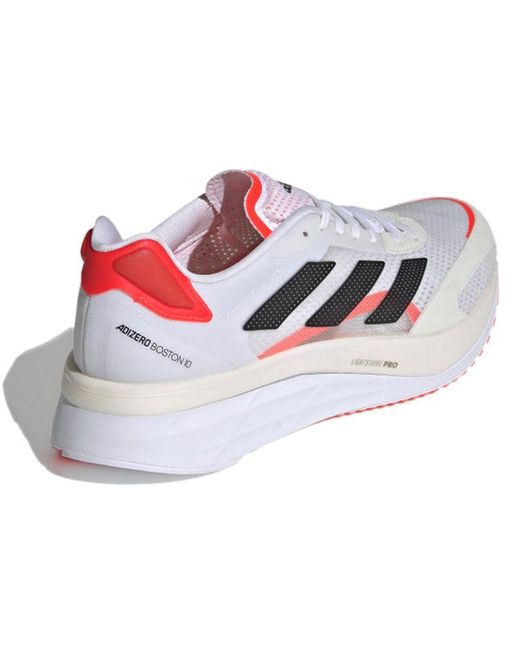 Adidas White Adizero Boston 10 Shoes for men