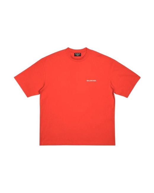 Balenciaga Red Logo T-Shirt Medium Fit 'Bright' for men