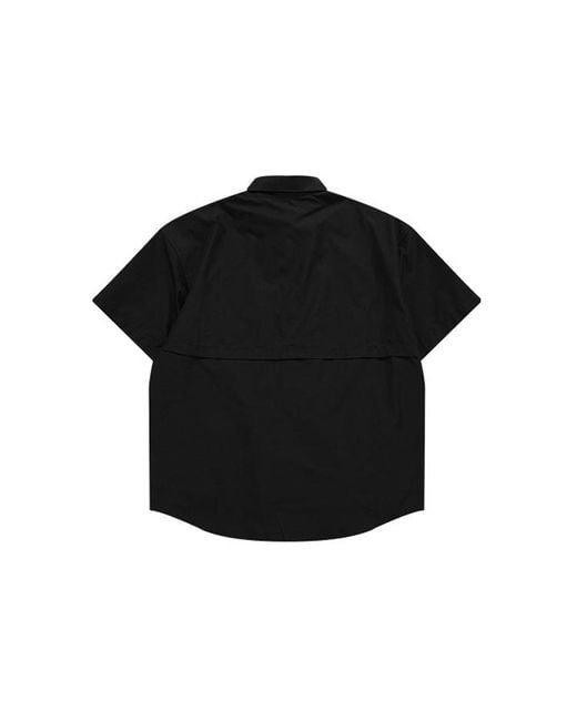 Fila Black Woven Pocket Cargo Short Sleeve Shirt for men