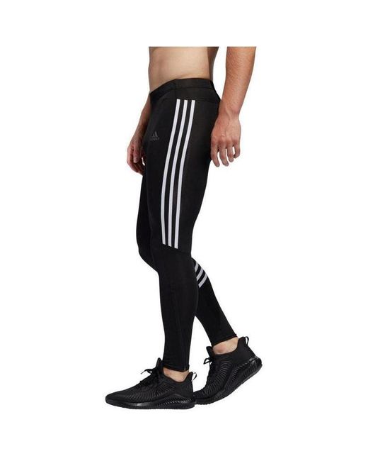 Adidas Mens Run It 3-stripes Tights Black/white Small for men