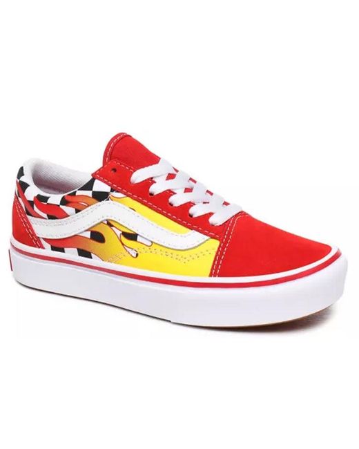 Vans Red Comfycush Old Skool Kids Checkerboard for men