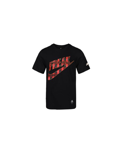 Nike Black Giannis Swoosh Freak Logo T-Shirt for men