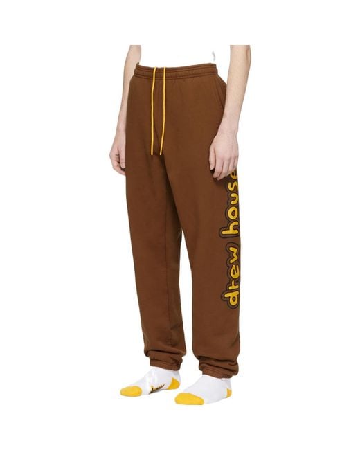Drew House Brown Ssense Exclusive Cartoon Font Lounge Pants for men