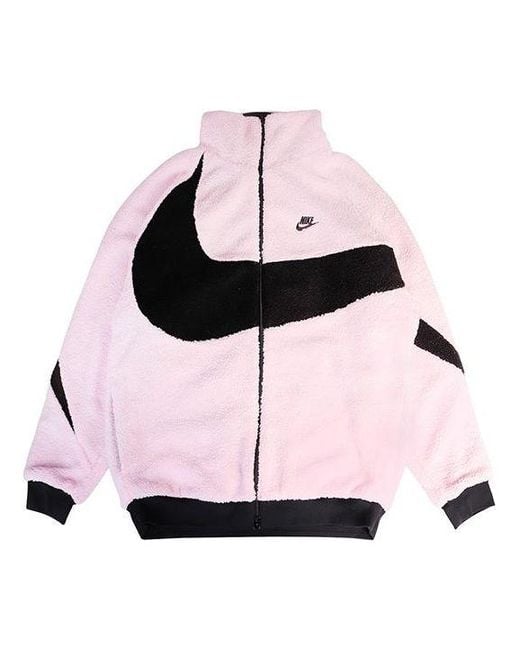 Nike Pink Big Swoosh Reversible Boa Jacket (Asia Sizing) for men