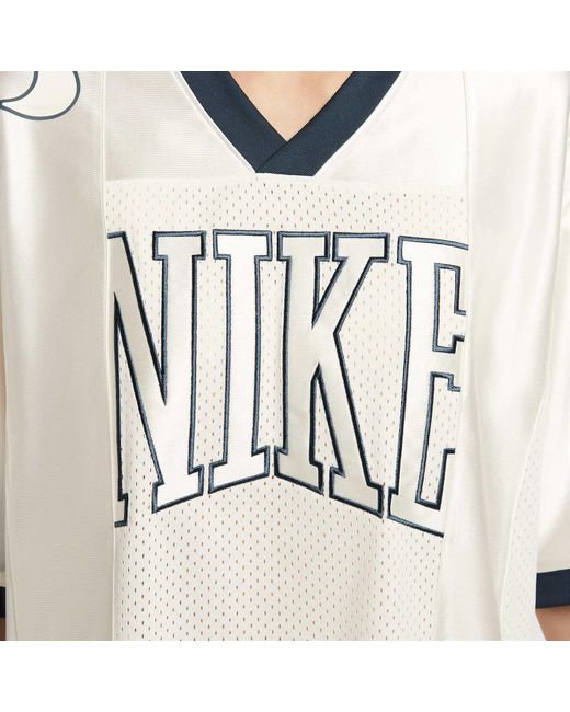 Nike White (Wmns) Sportswear Street Oversized Graphic Jersey Top Asia Sizing 'Sail Armoury'