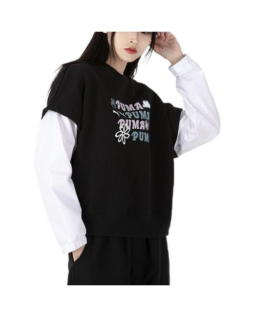 PUMA Black (Wmns) 2-Fer Graphic Vest Top Logo