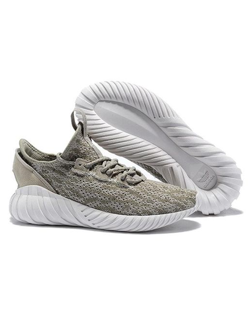 Adidas Gray Tubular Doom Sock Primeknit 'Sesame' for men