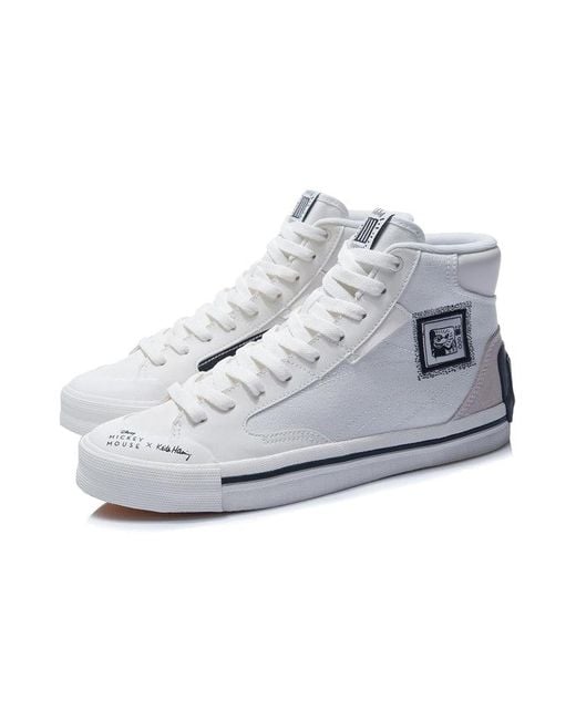 Li-ning White X Disney Mickey X Keith Haring Series Mid for men