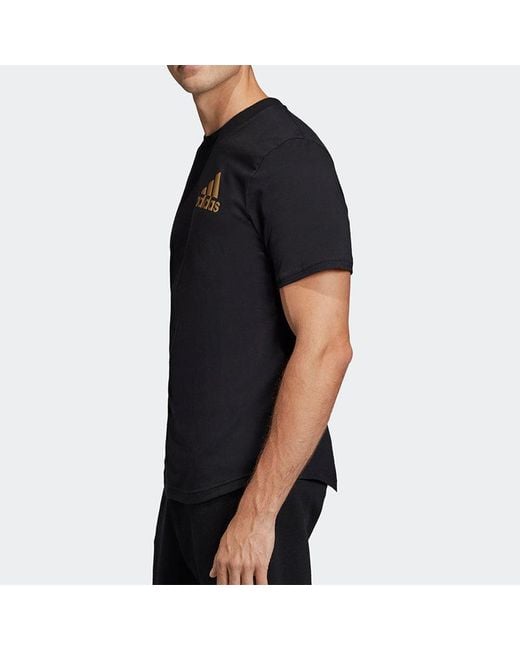 Adidas Black Training Sports Solid Color Short Sleeve for men