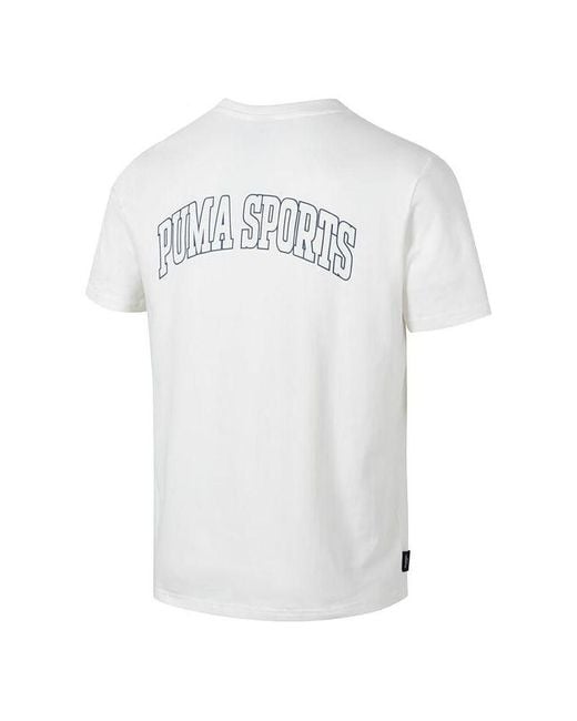 PUMA White Logo Sports T-Shirt for men